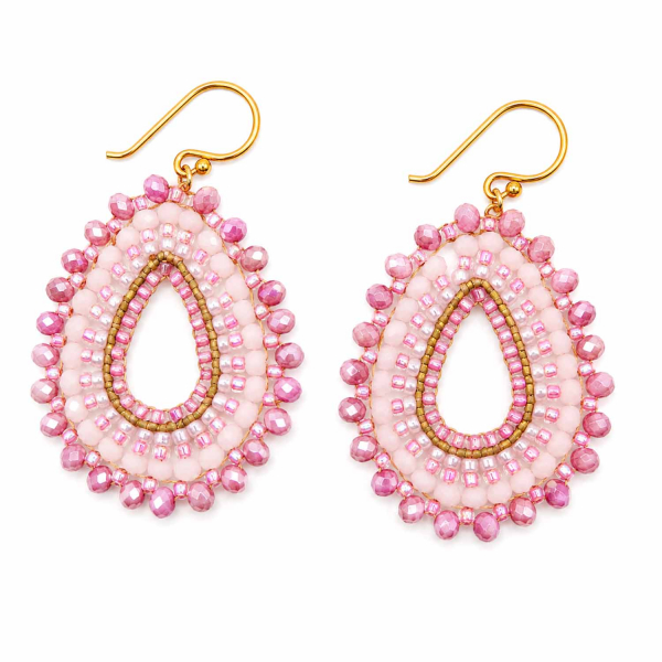 Ohrhänger Arisa Rosé – Handgefertigte Boho-Ohrringe mit Glasperlen