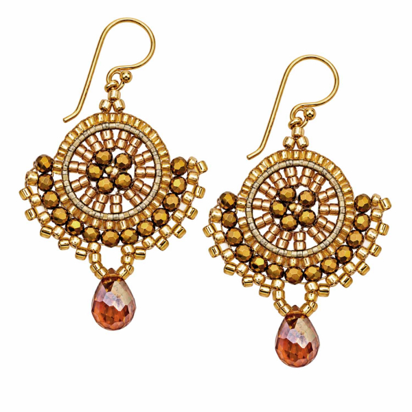 Boho-Ohrhänger Sirinda – Gold & Bronze