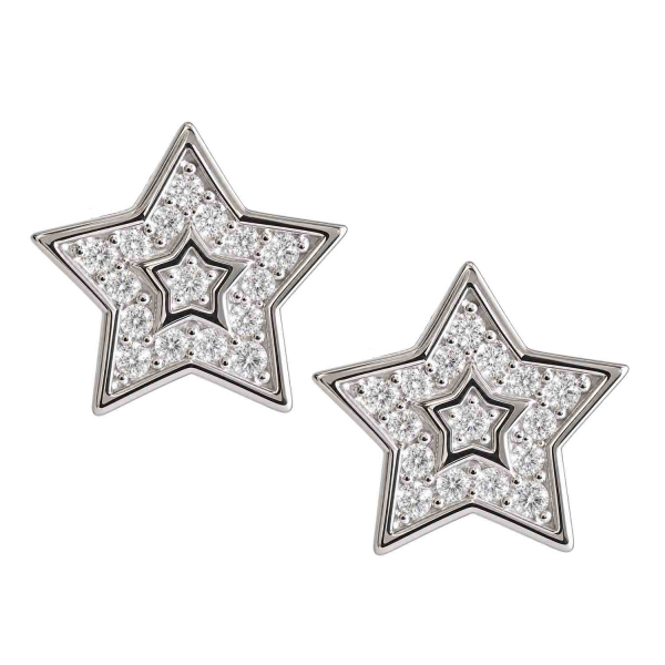 Talia – Stern-Ohrstecker aus 925 Silber rhodiniert mit Zirkonia, 10 mm