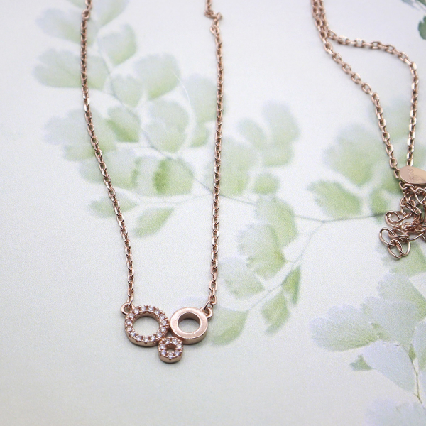necklace Bubbels rosegoldplated