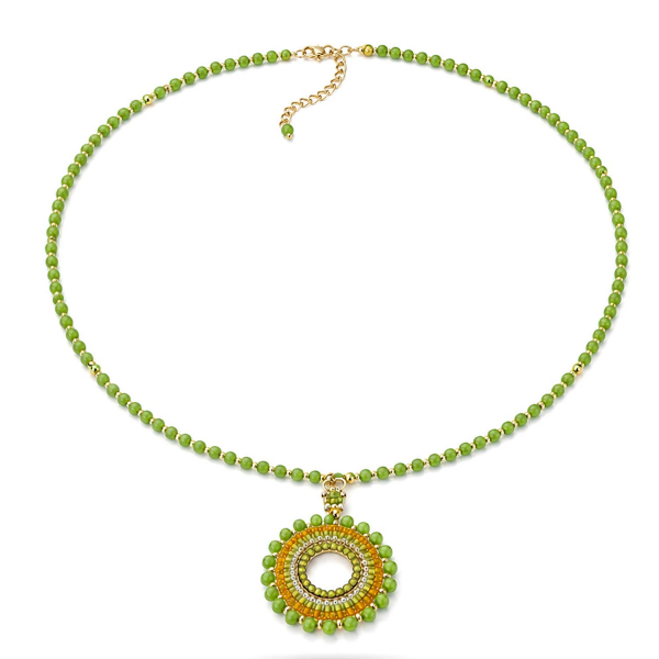 Leyla Boho Kette Grün – Handgemachte Perlenkette aus Thailand