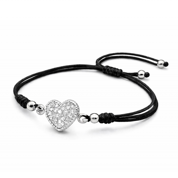 Armband Corazon – Herz aus 925 Silber mit Kristallen, verstellbar