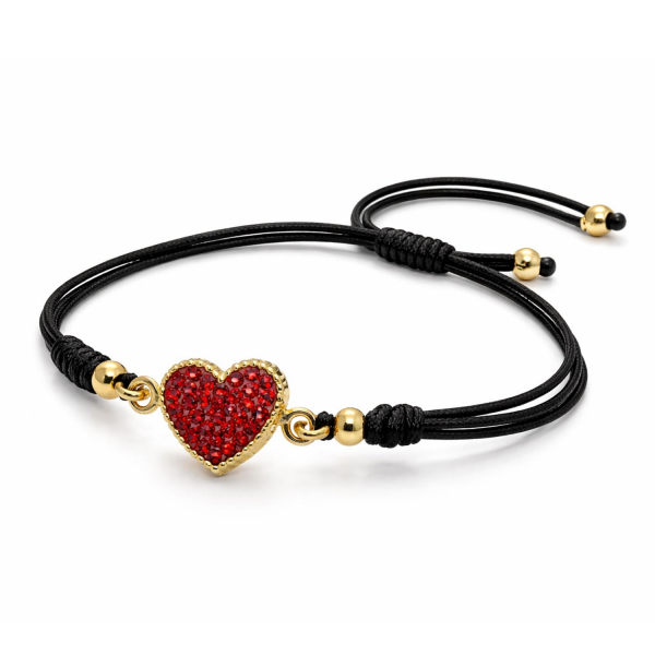 Armband Corazon – Vergoldetes Silberherz mit Preciosa Kristallen Light Siam