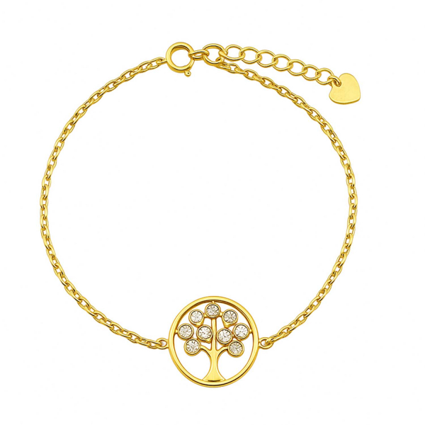 Armband Mirabel – Vergoldeter Lebensbaum mit Zirkonia