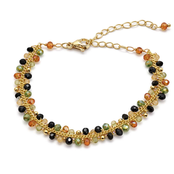 Armband Mayari – Edelstahl mit geschliffenen Glaskristallperlen