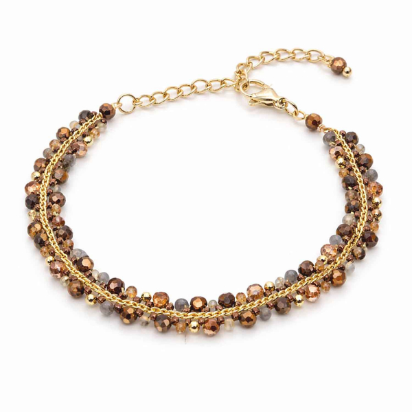 Armband Mayari – Edelstahl mit schimmernden Glasperlen