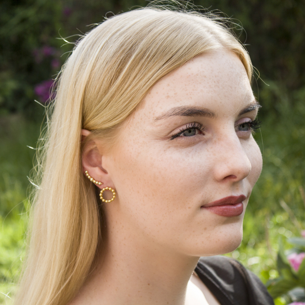 earclimber ball 925 silver goldplated