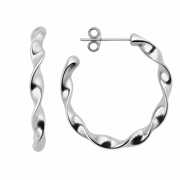 Bayam Creolen – 925 Silber rhodiniert, Ø 30 mm