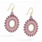 Boho Ohrhänger in Rosé & Mauve mit goldenen Akzenten