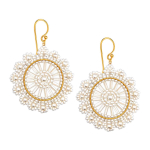 Ohrhänger Ester – Edle Statement-Ohrringe in Perlweiß & Gold