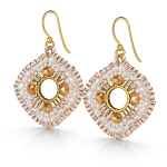Ohrhänger Sarinee in Champagner & Gold – Handmade Glasperlen