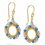 Ohrhänger Bindhi Ocean – Boho Perlen Ohrringe Blau & Gold
